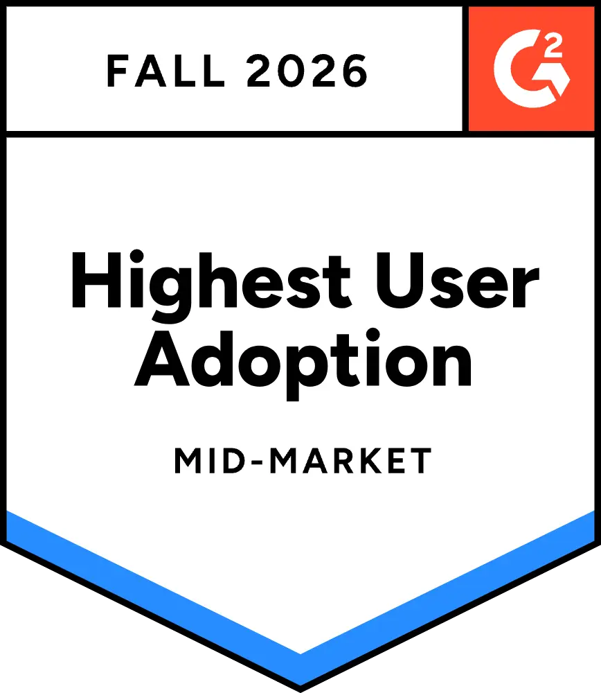 G2 Fall 2026 Highest User Adoption Mid-Market